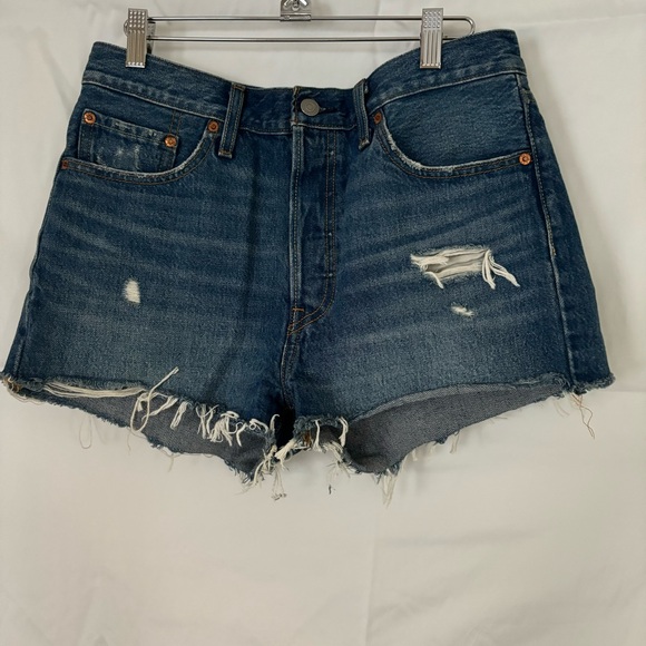 Levi's High Rise 501 Button Fly Cut Off Shorts Size 29 - Picture 2 of 13